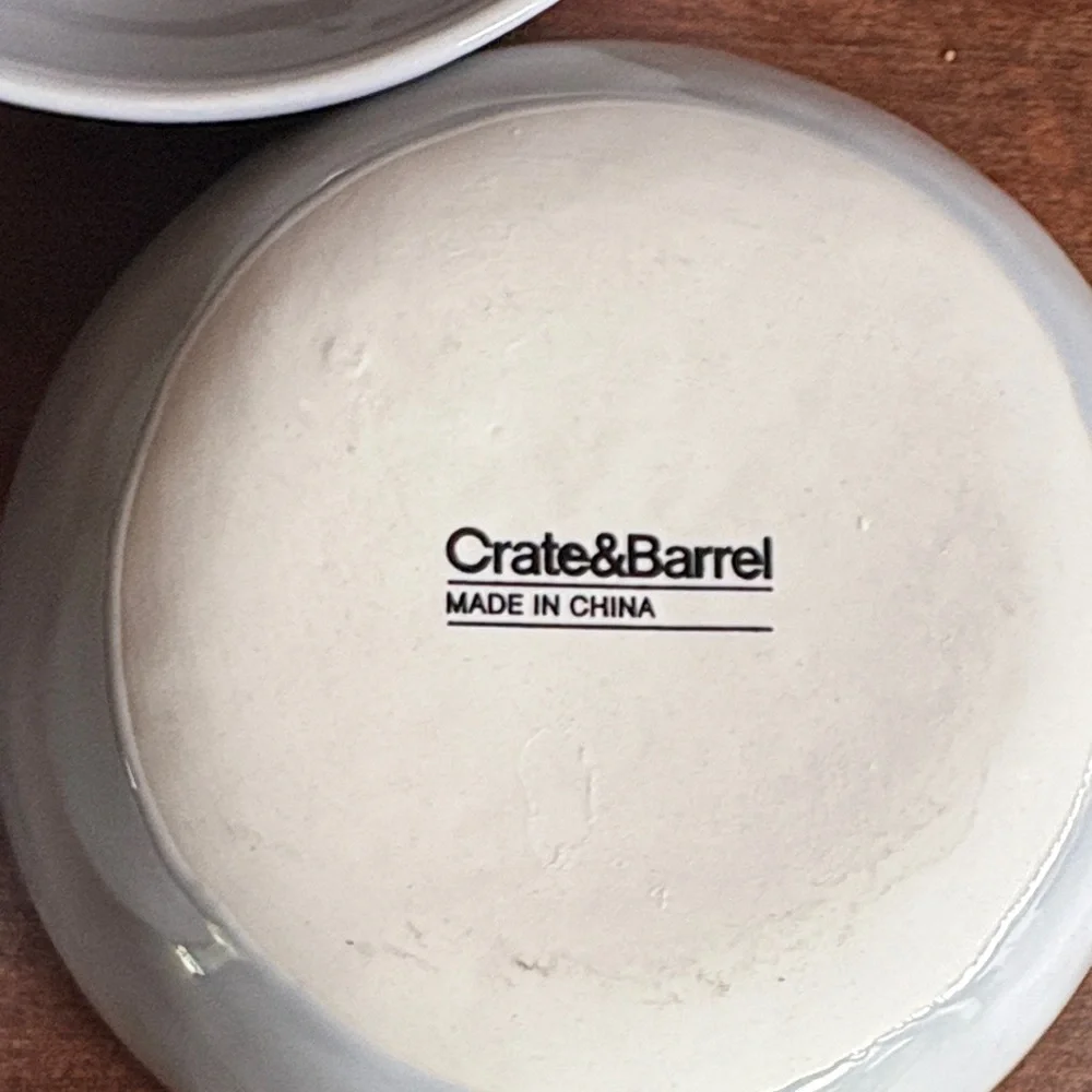 Crate & Barrel gray Mercer Bowls set of 6
